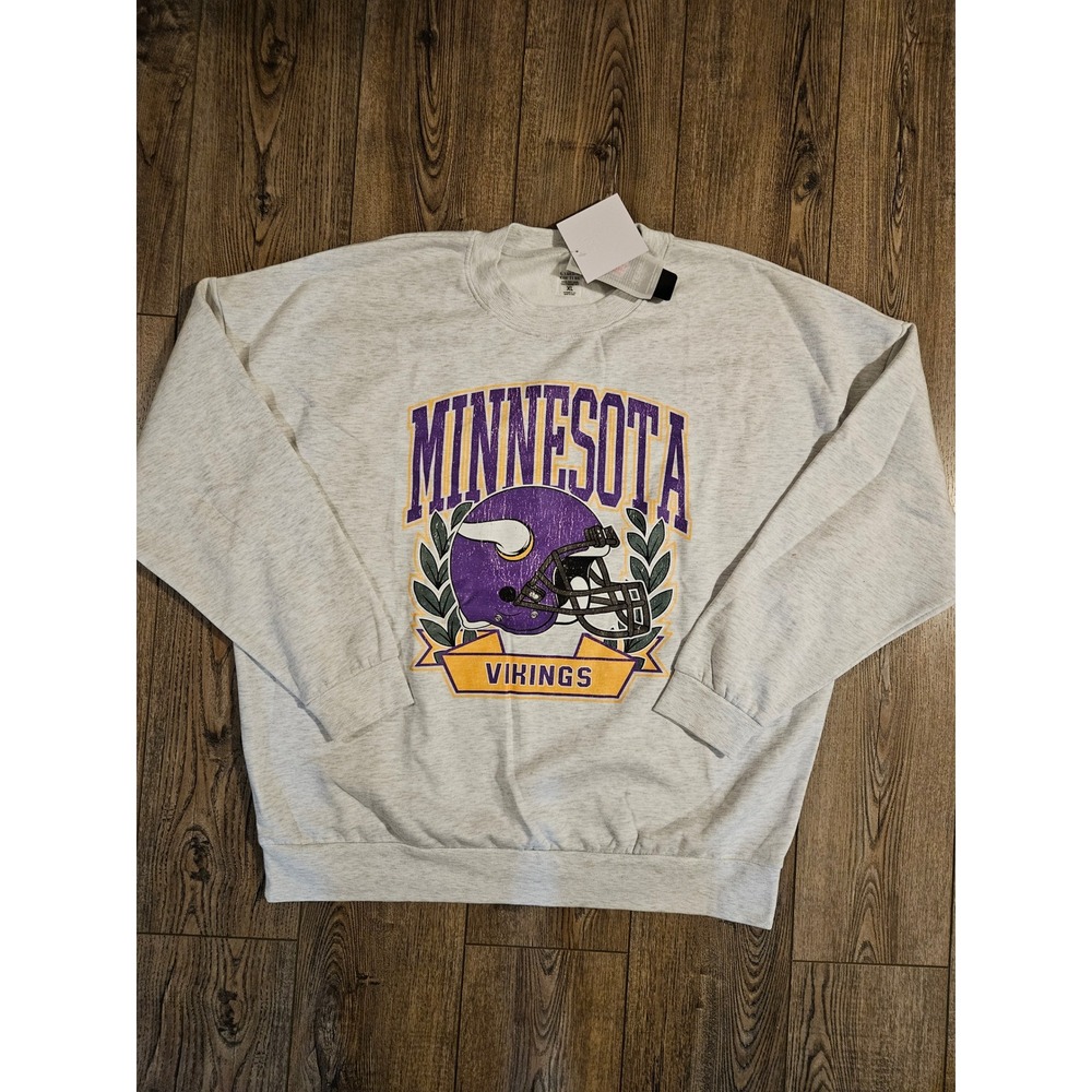 Minnesota Vikings Gameday Couture Sweatshirt Gray Size XL